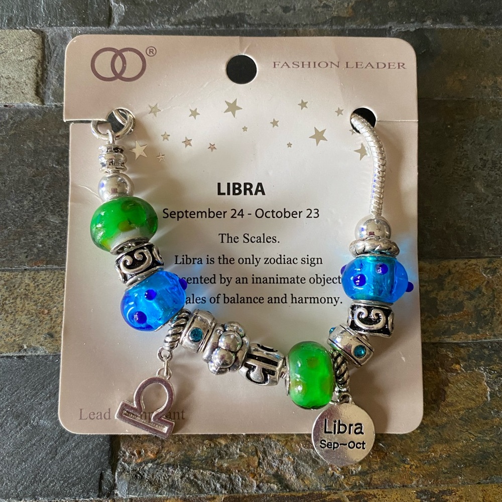 Libra Zodiac Sign Charm Bracelet
